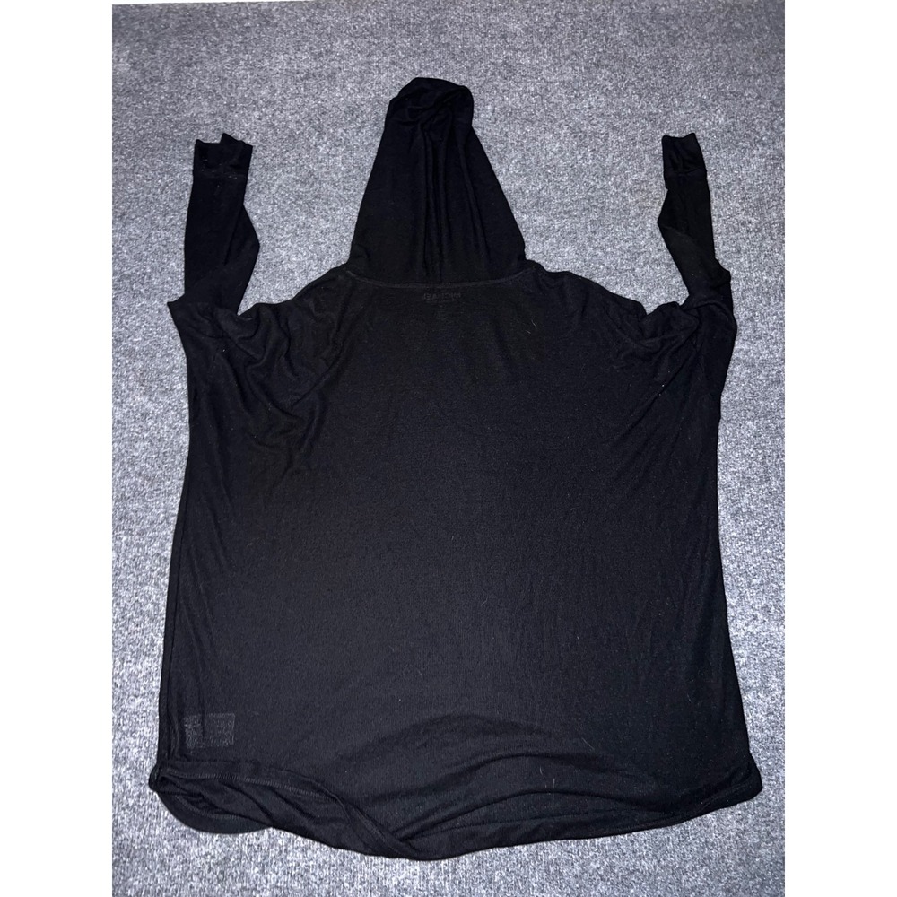 Michael Kors Womens XL Black Studded MK Logo Hoodie Long Sleeve Top - Picture 8 of 8